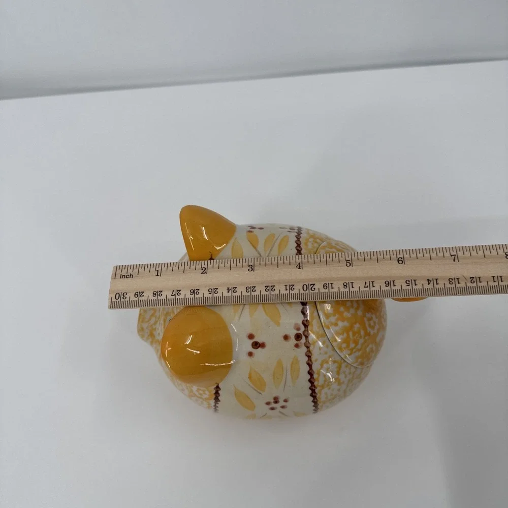 TEMPTATIONS BY TARA Old World Yellow Flower PIG Spice/Tea/Coffee Holder Kitchen